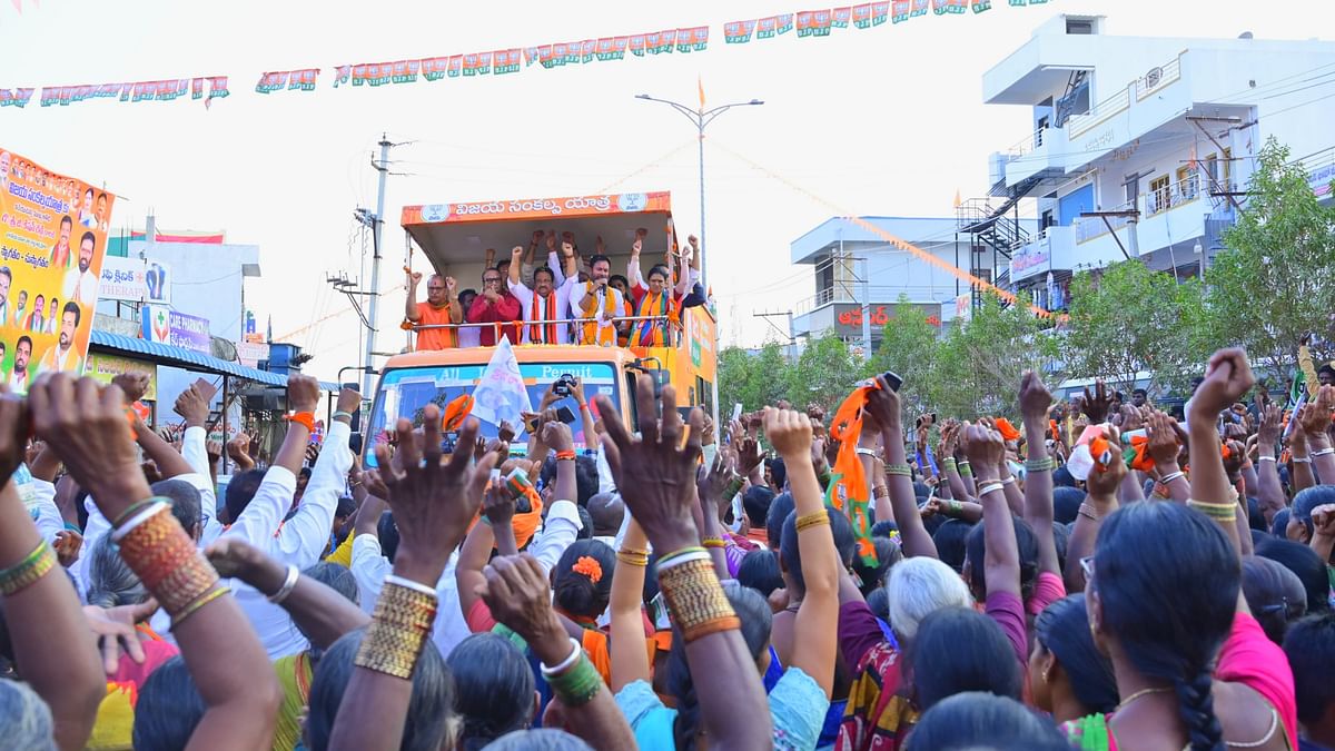 BJP hits road for Lok Sabha campaign with 'Vijay Sankalpa Yatra' in Telangana; Congress, BRS trail behind