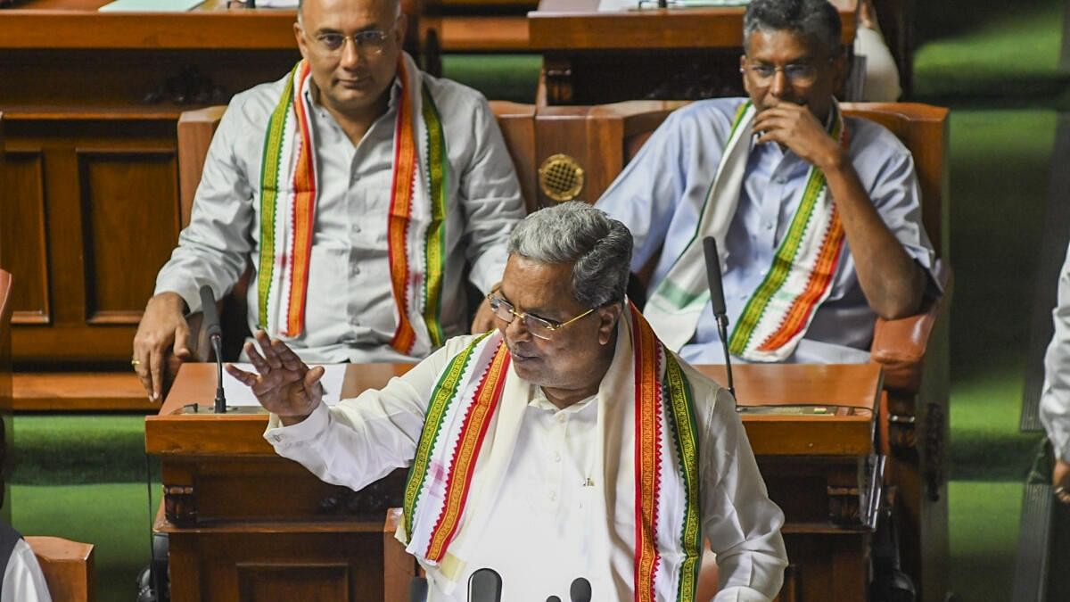 Karnataka Chief Minister Siddaramaiah presents the State Budget 2024-25 in the Assembly, in Bengaluru.
