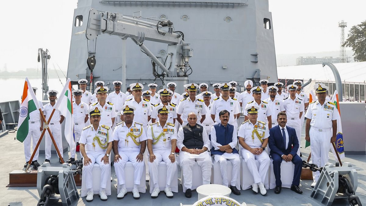 Defence Minister Rajnath Singh commissions INS Sandhayak, sends pirates warning