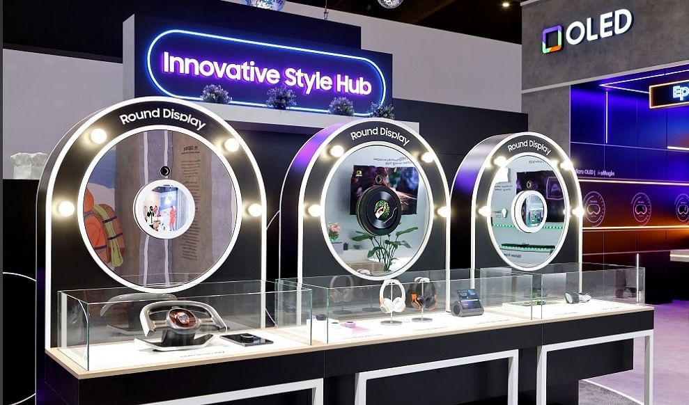 Samsung concept devices displayed at MWC 2024 event in Barcelona.
