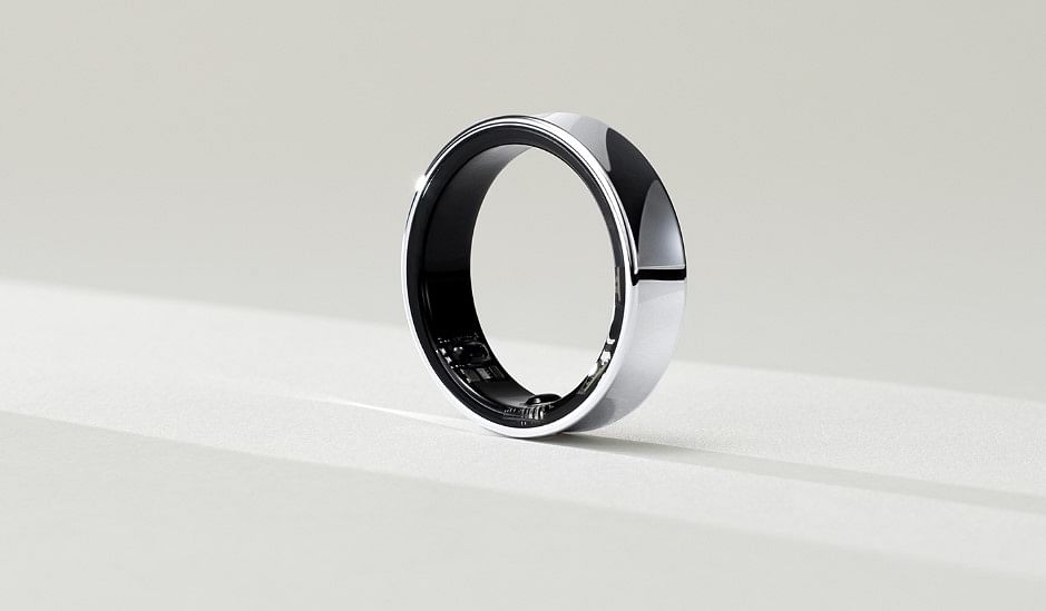 The new Galaxy Ring displayed at MWC 2024.