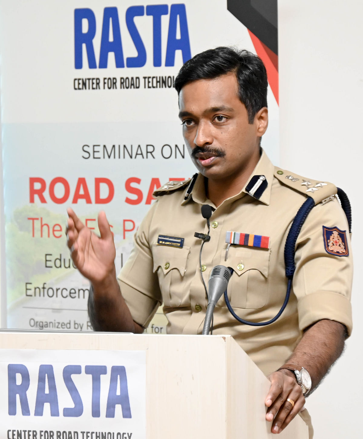 M N Anucheth Joint Commissioner of Police (Traffic) inaugurates a seminar on road safety organised by RASTA Center for Road Technology in Bengaluru on Friday. DH PHOTO/B H Shivakumar