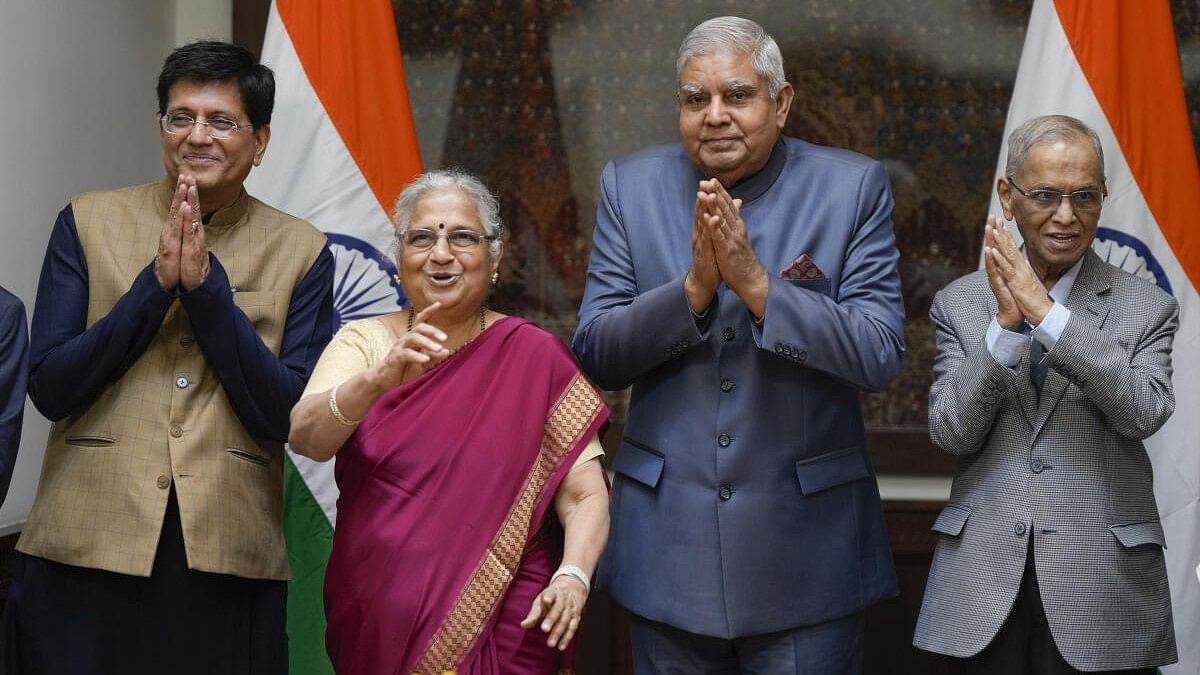 Sudha Murty takes oath as Rajya Sabha MP
