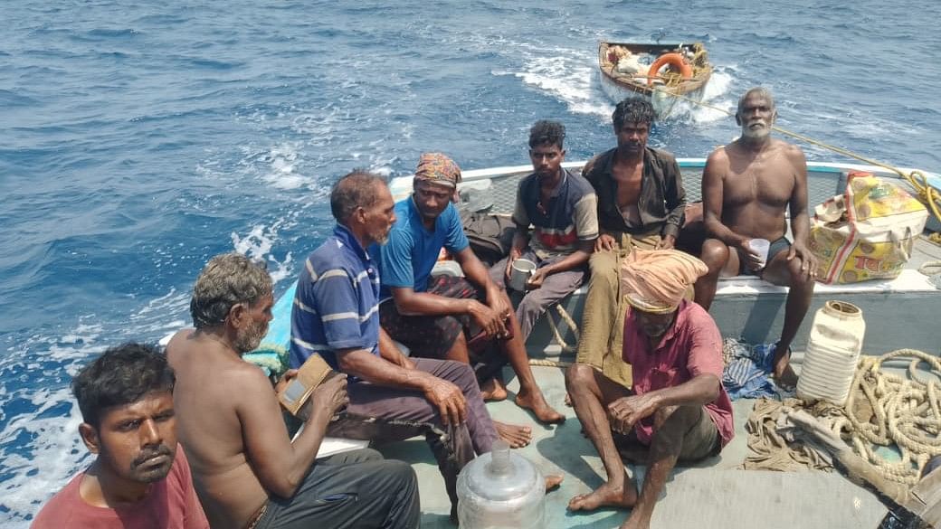 Fishermen rescue all 8 crew members of capsized cargo vessel from mid-sea off Lakshadweep 