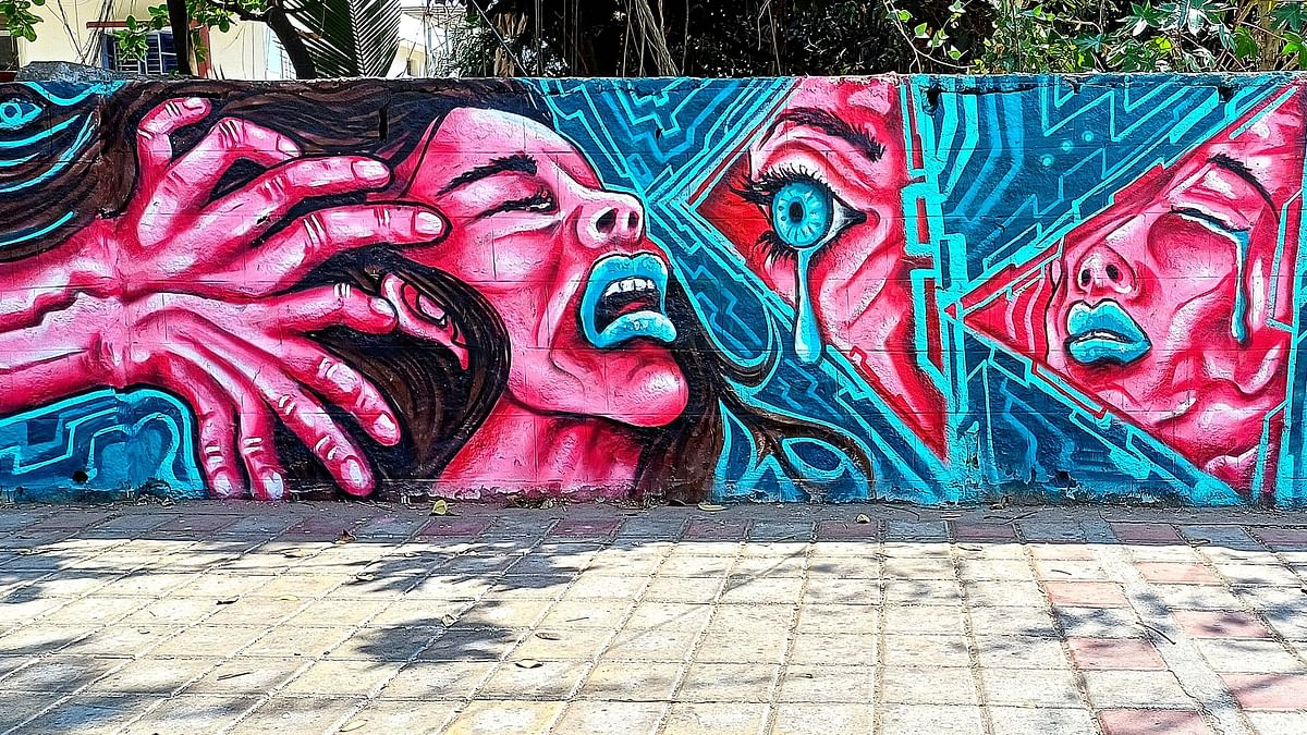 Graffiti highlights women’s safety, drug abuse, cybercrime in Bengaluru