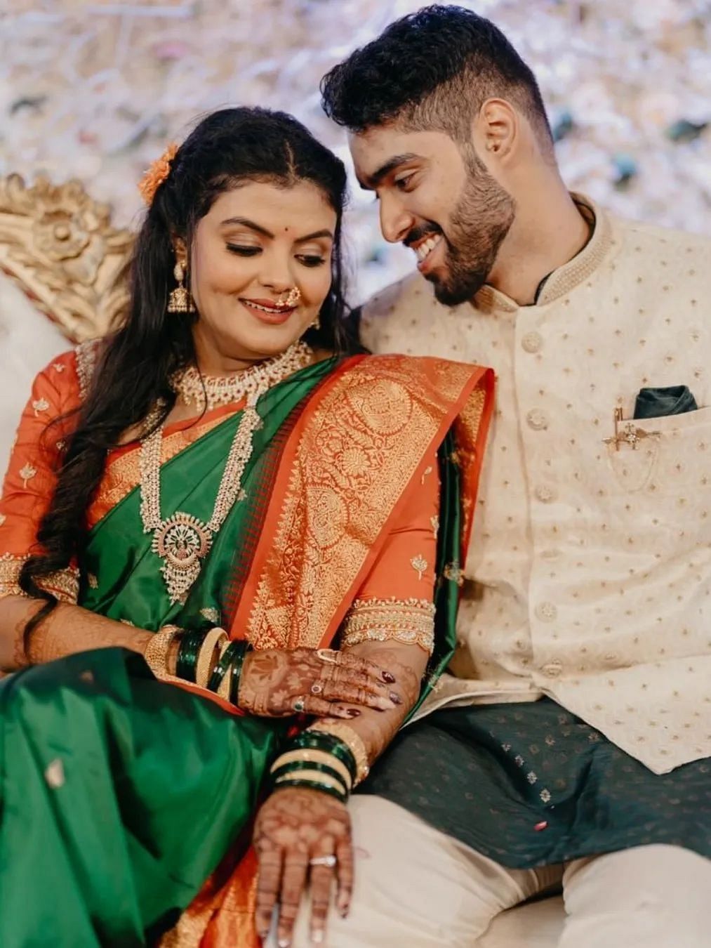 Marathi actor Tejashree announced her engagement to New Zealand-based banker Rohan Singh on social media. The intimate ceremony was held in Mumbai. 