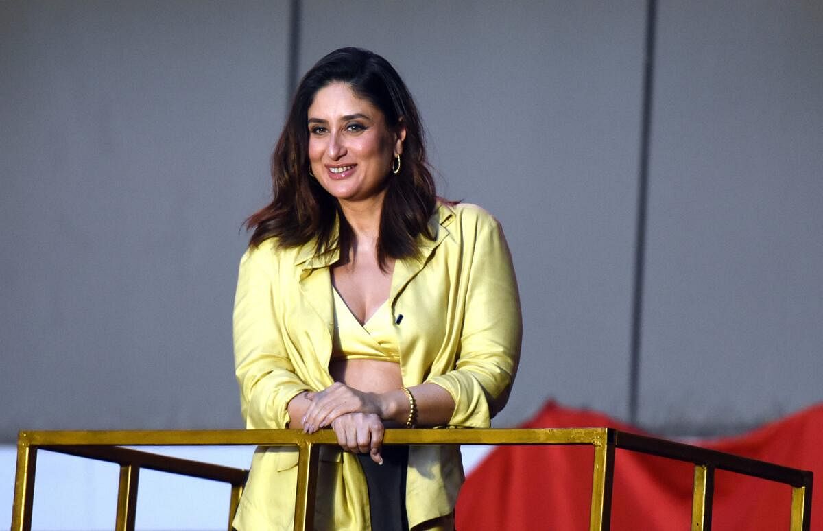 Actor Kareena Kapoor at the launch of a song of her upcoming movie 'Crew', in Mumbai.