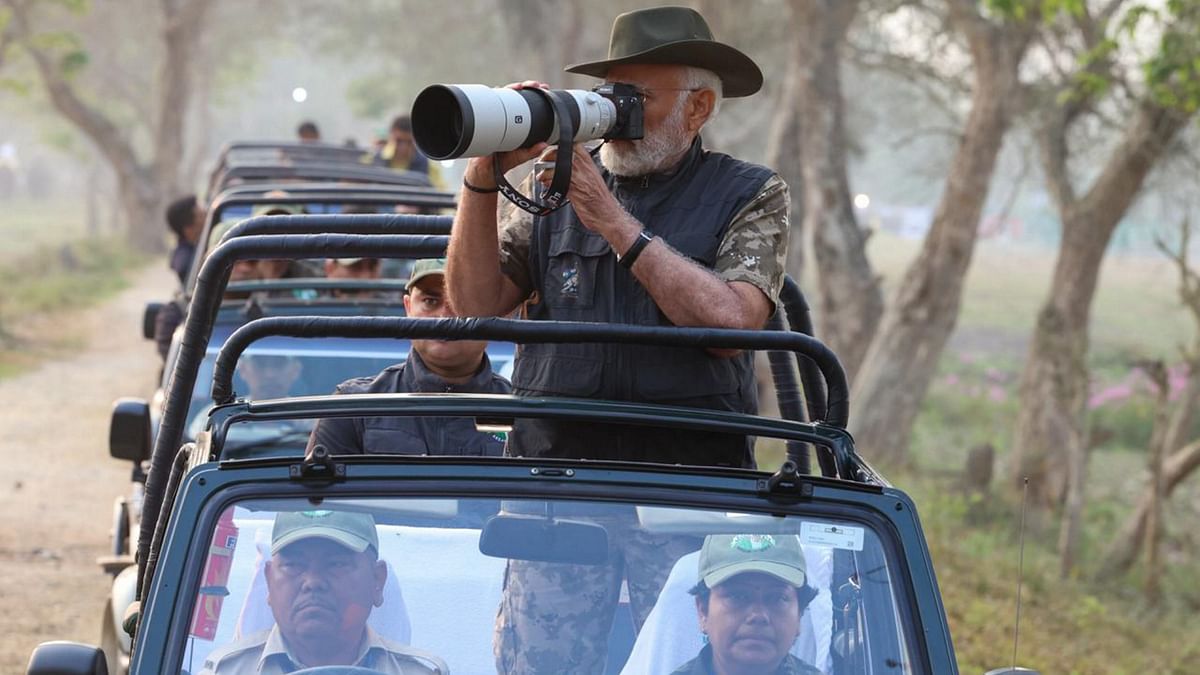 During the Kaziranga tour, PM Modi also took several pictures of the forest and wildlife.