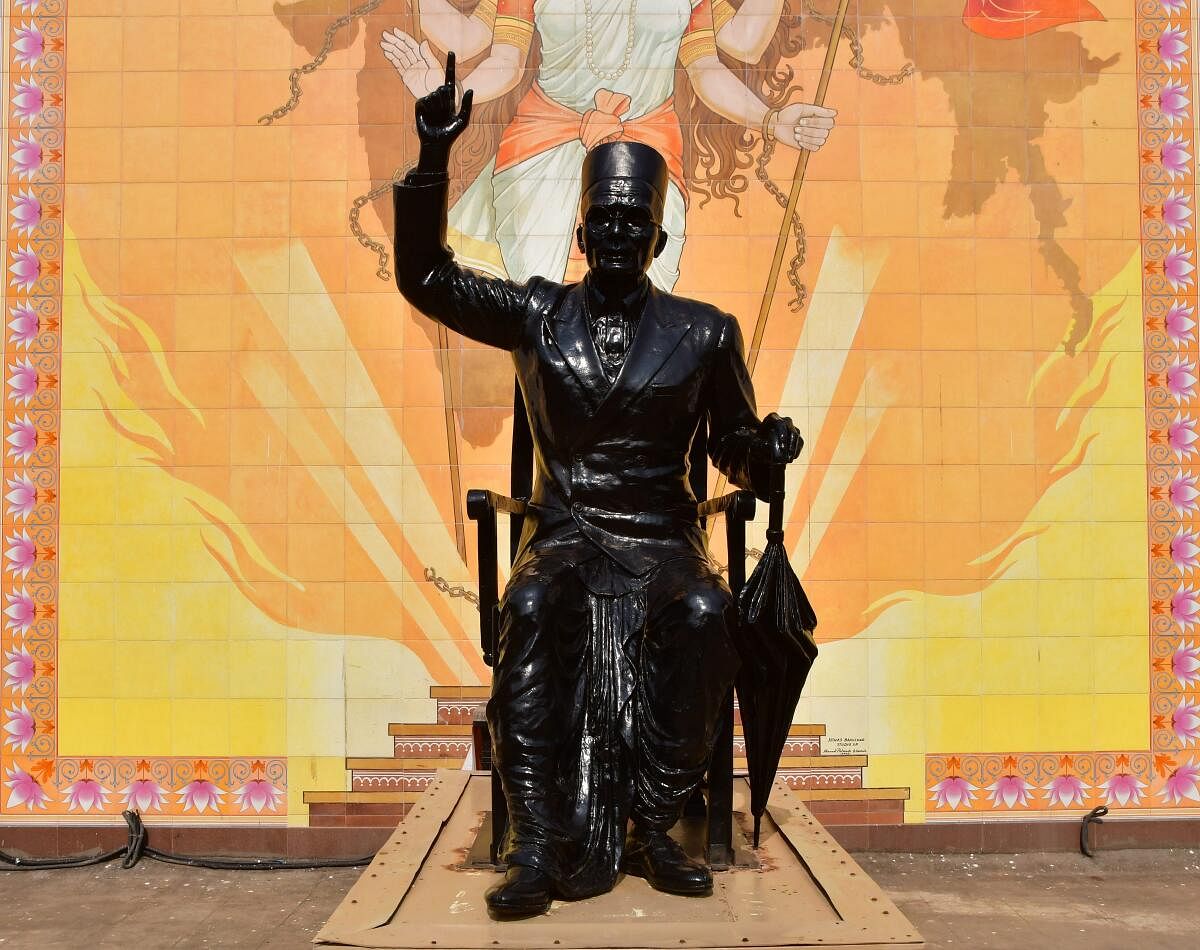 A statue of Vinayak Damodar Savarkar, in Mumbai.