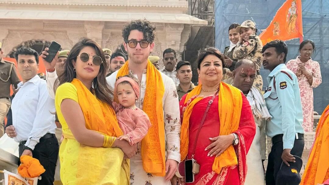 She was joined by her husband Nick Jonas, daughter Malti and mother Madhu Chopra.