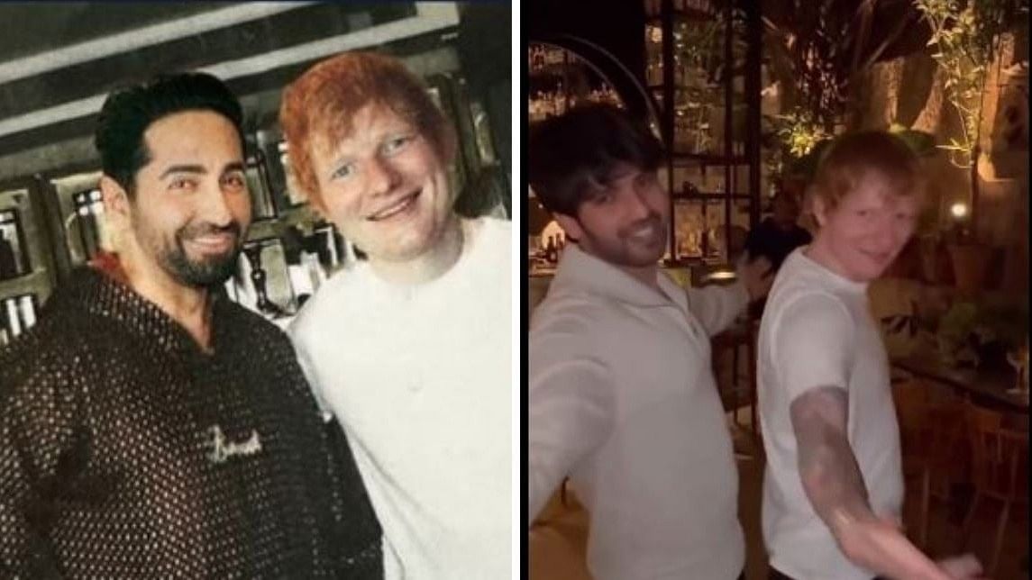 Ed Sheeran meets Ayushmann Khurrana, dances with Armaan Malik on 'Butta Bomma' song