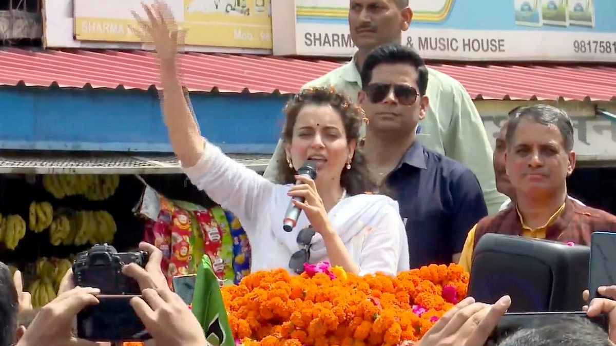 This was Kangana's first public appearance in her constituency after getting the BJP ticket on March 24.