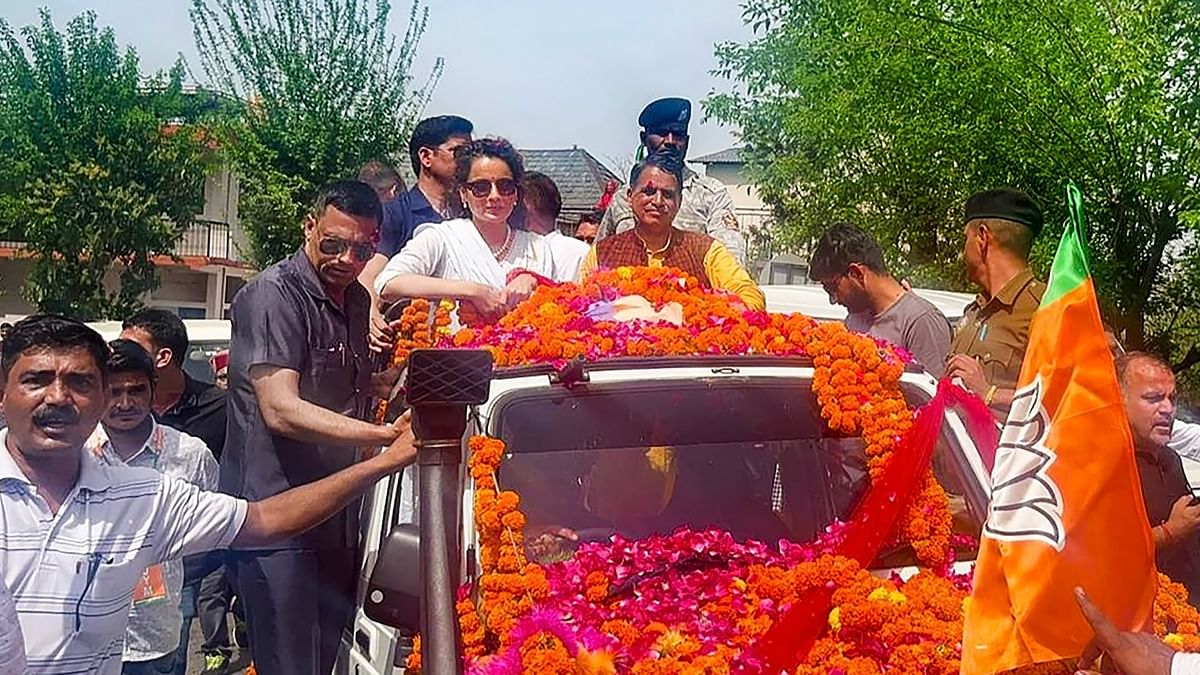 Actor turned politician Kangana Ranaut kick started her Lok Sabha election campaign in her constituency, Mandi, today with a roadshow.