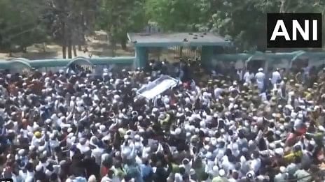 Mukhtar Ansari's funeral: Chaos erupts as supporters break barricades to enter cemetery ground in UP's Ghazipur