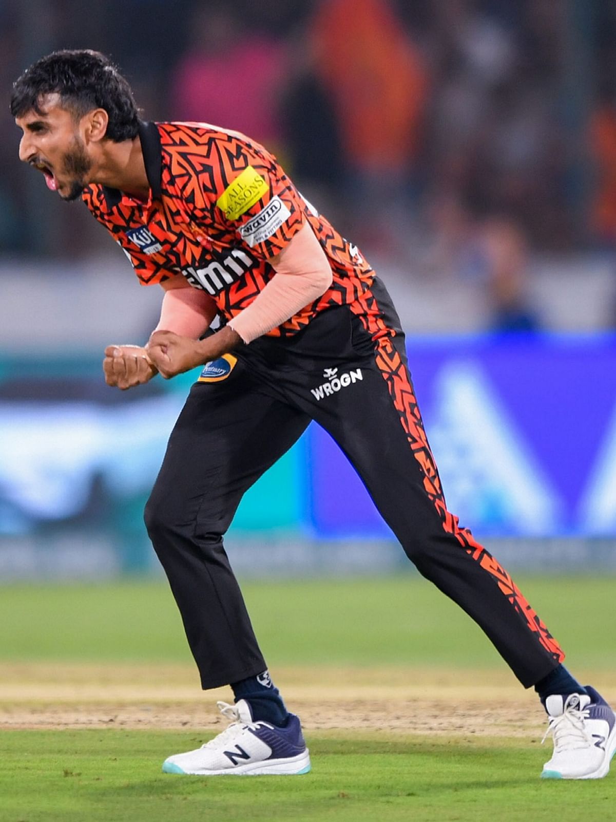 Chasing a mammoth total, Shahbaz Ahmed bowled tight line and length, making it difficult for MI to produce quick runs. He conceded 39 runs in his four overs and picked the crucial wicket of Ishan Kishan.