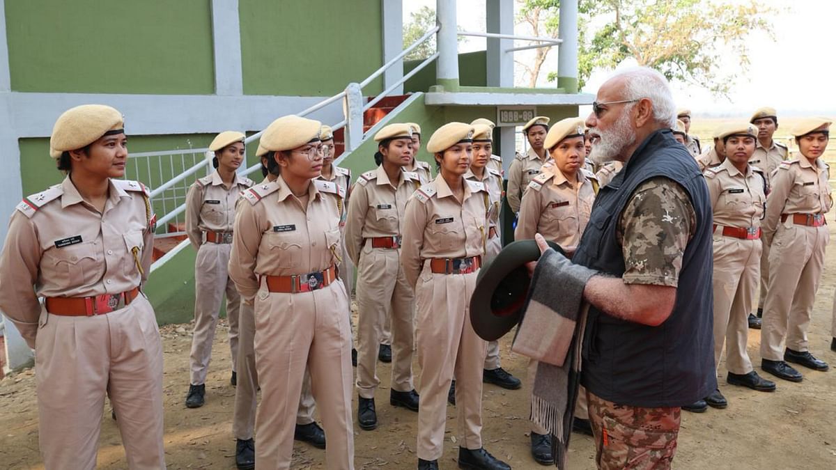 Modi also interacted with members of Van Durga, the team of women forest guards who are at the forefront of conservation efforts, elephant mahouts and forest officials.