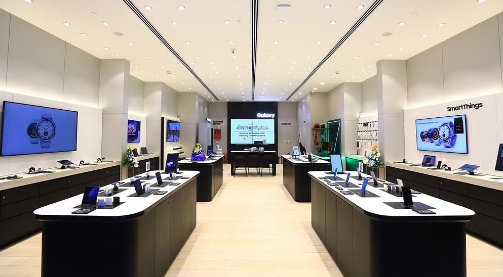 Magasin d'expérience Samsung récemment ouvert au Mall of Asia, Bengaluru.