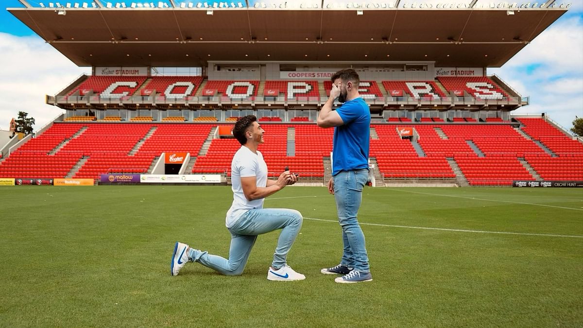 Australia's first openly gay footballer Cavallo gets engaged after on-pitch proposal