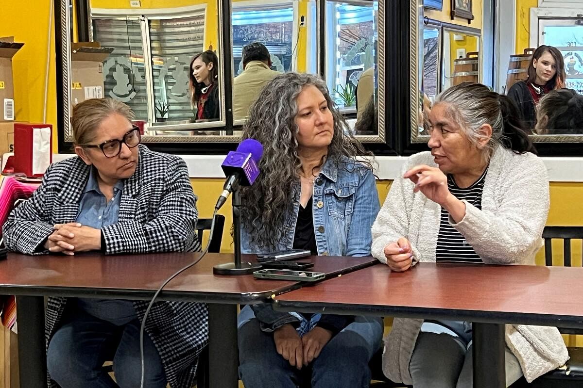 Hispanic community leaders discuss supporting the families of the bridge collapse victims at a taqueria in Baltimore, Maryland, US. 