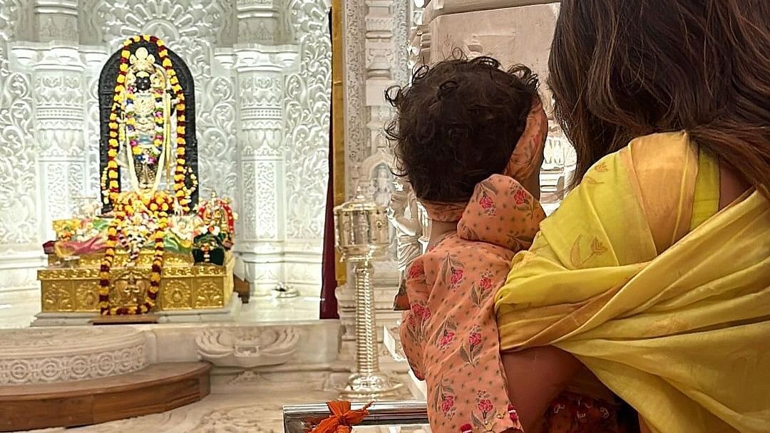 Actor Priyanka Chopra Jonas, who is currently on a visit to her homeland, offered prayers at Ram Janmabhoomi Temple in Ayodhya on March 20.