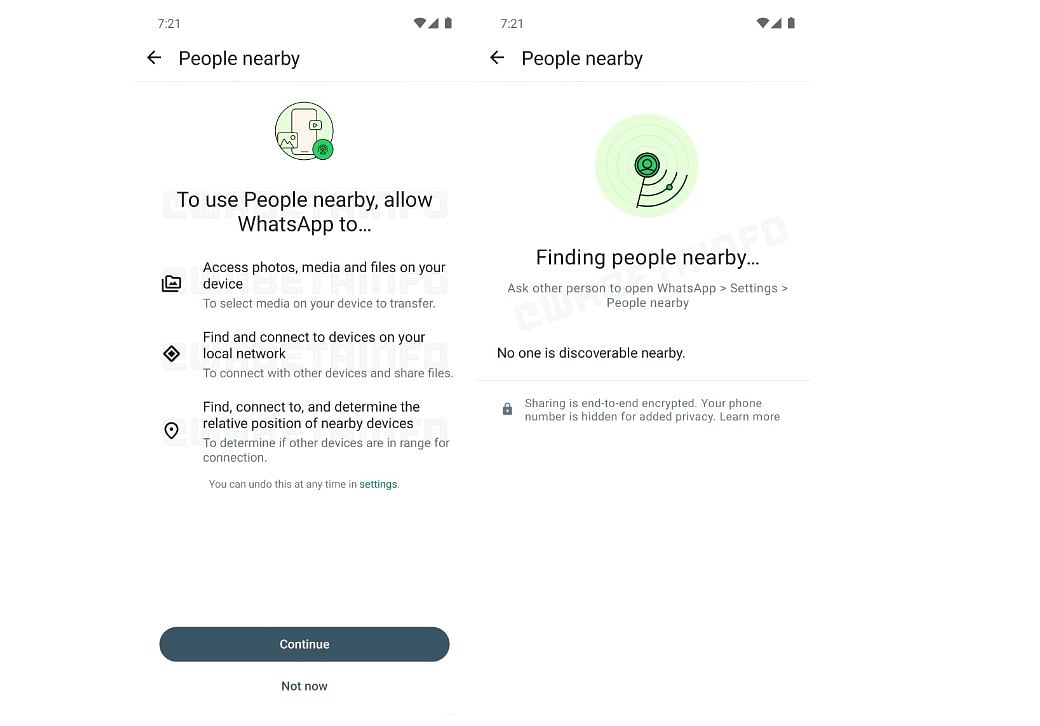 People nearby feature on WhatsApp beta.