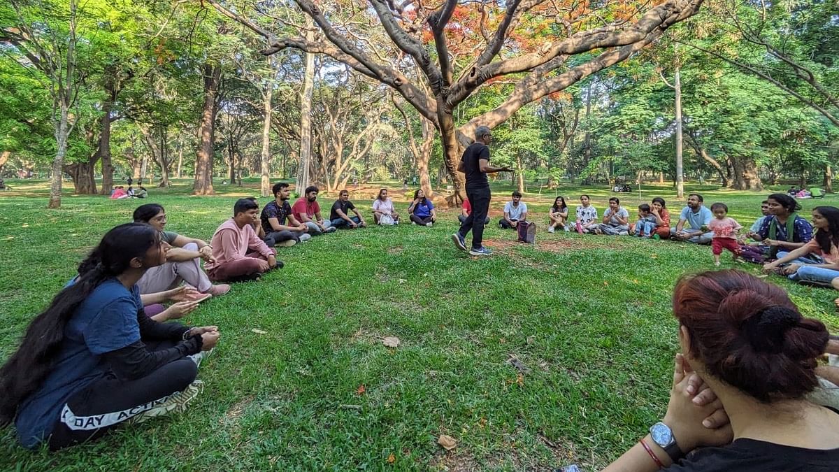 Sanskrit lessons in Cubbon Park