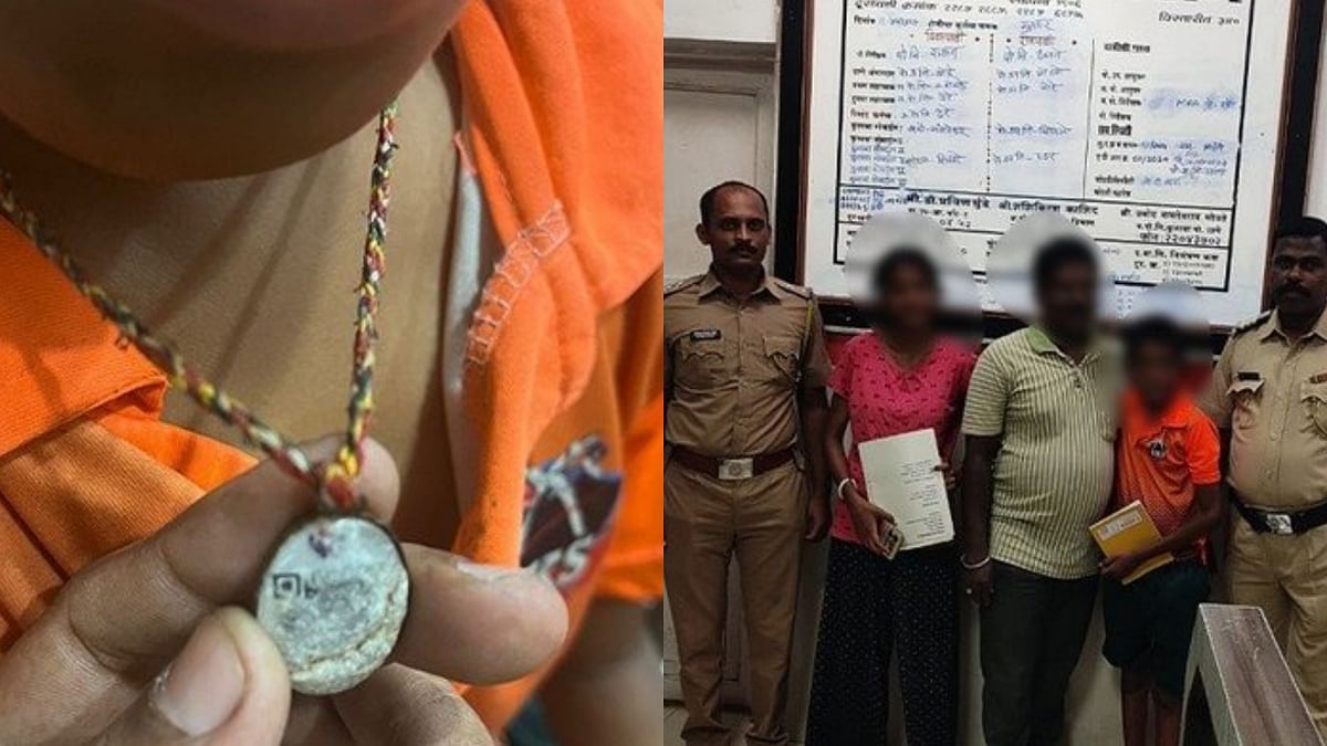 Mentally challenged child reunited with parents due to pendant with QR code