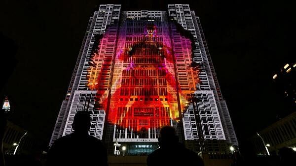 Godzilla projection mapping display makes an appearance on the surface of the Tokyo Metropolitan Government building to mark the 70th anniversary of his birth, as a part of a Tokyo tourism promotion event called "Tokyo Night &amp; Light", a project recognized by the Guinness World Records as the largest projection mapping display, in Tokyo, Japan April 27, 2024.