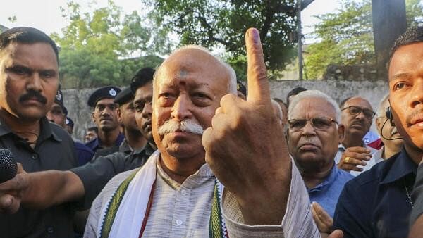 Lok Sabha elections 2024: Bhagwat casts his ballot in Nagpur, urges voters to exercise their franchise