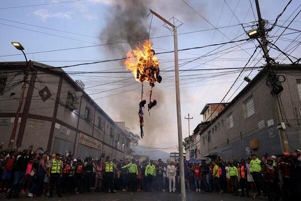 Traditional burning of Judas during the Holly week in Caracas.
