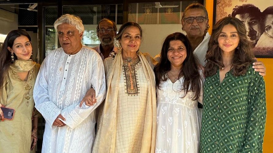 Shabana Azmi took to social media and gave a glimpse of their eid celebrations by sharing an adorable family picture.