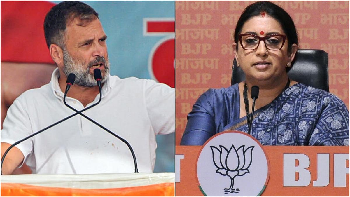 Rahul Gandhi(L) and Smriti Irani. 