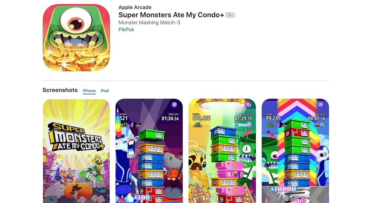 Super Monsters Ate My Condo+ on Apple Arcade.