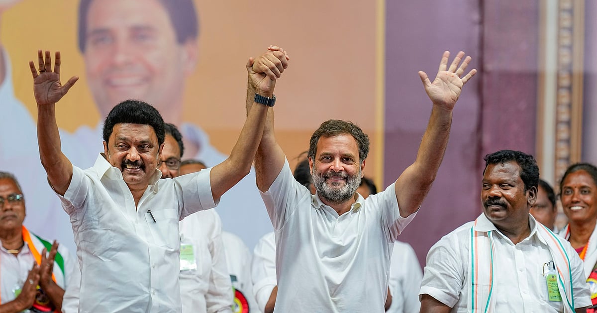 Lok Sabha polls: Stalin, Rahul share stage in Coimbatore rally; tear into BJP over bonds, language 'imposition'