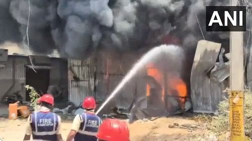 Watch: Fire breaks out in Andhra warehouse