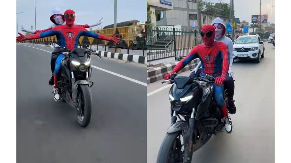 Spider-couple arrested for performing bike stunts on Delhi roads