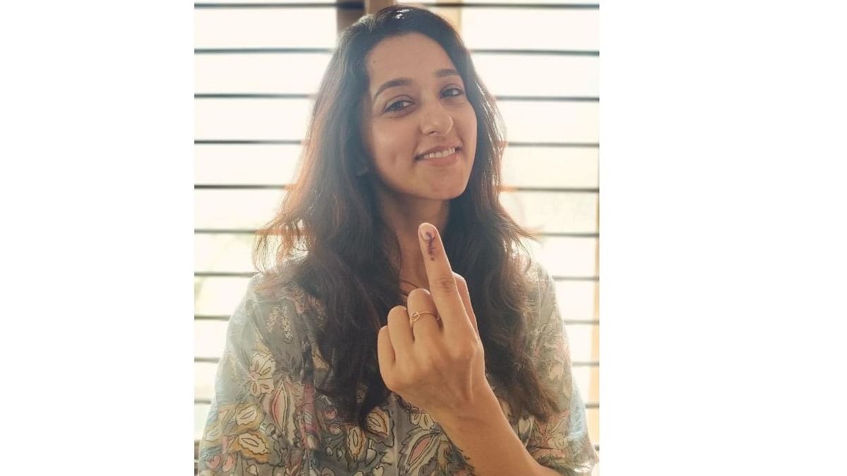 Actress Meghana Gaonkar posted a selfie showing off her inked finger.