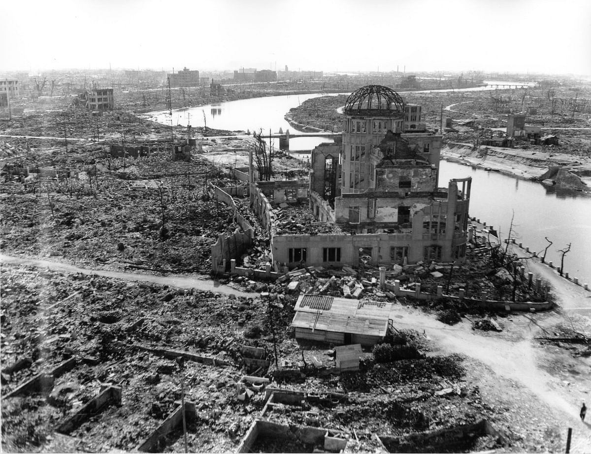 Hiroshima in ruins after an atomic bomb codenamed ‘Little Boy’ was dropped on it in the early hours of August 6, 1945. A photo clicked by the US army. 