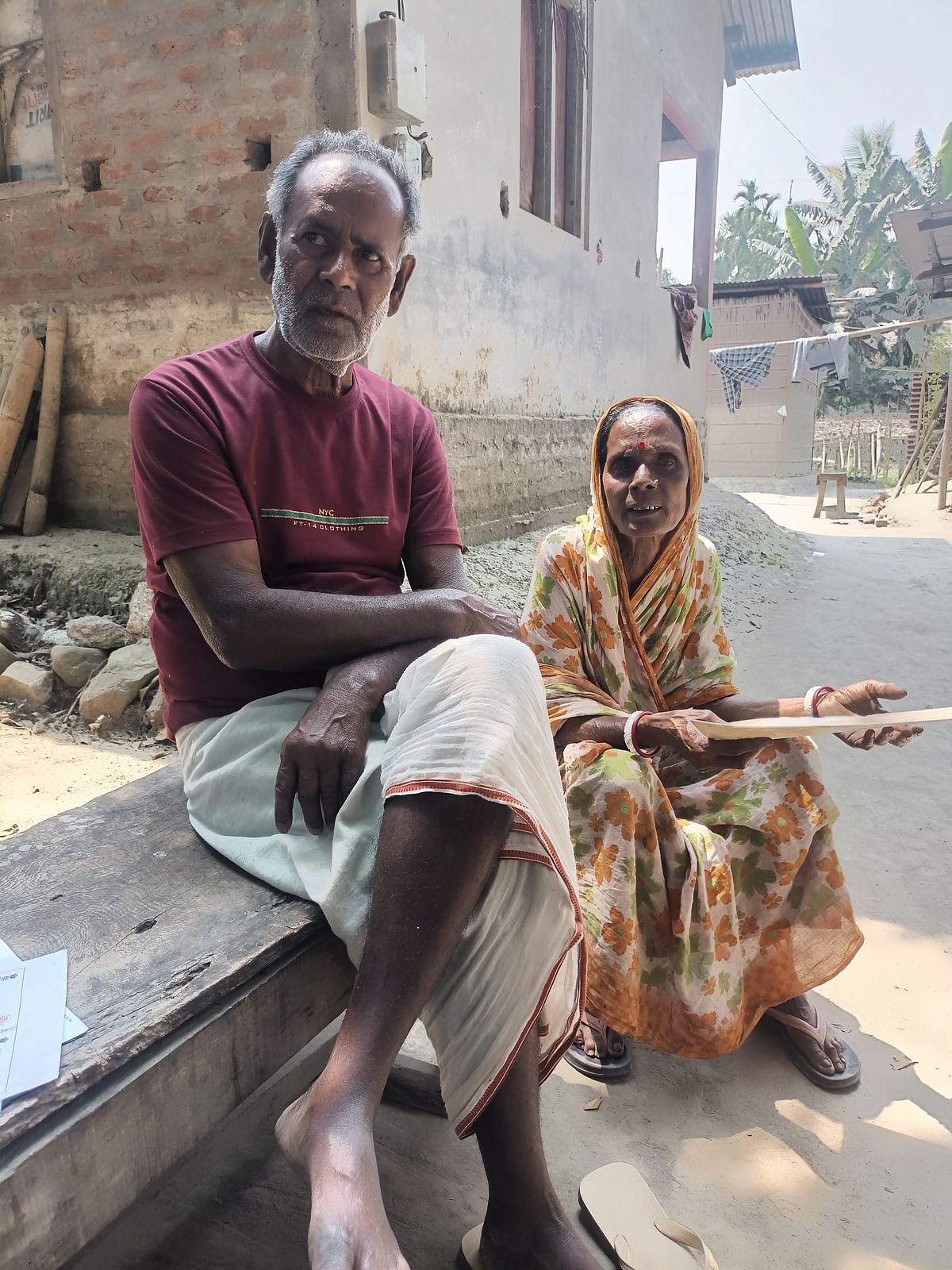 Sushil Barman and his wife Suradhani at Bordubitup village in Morigaon.