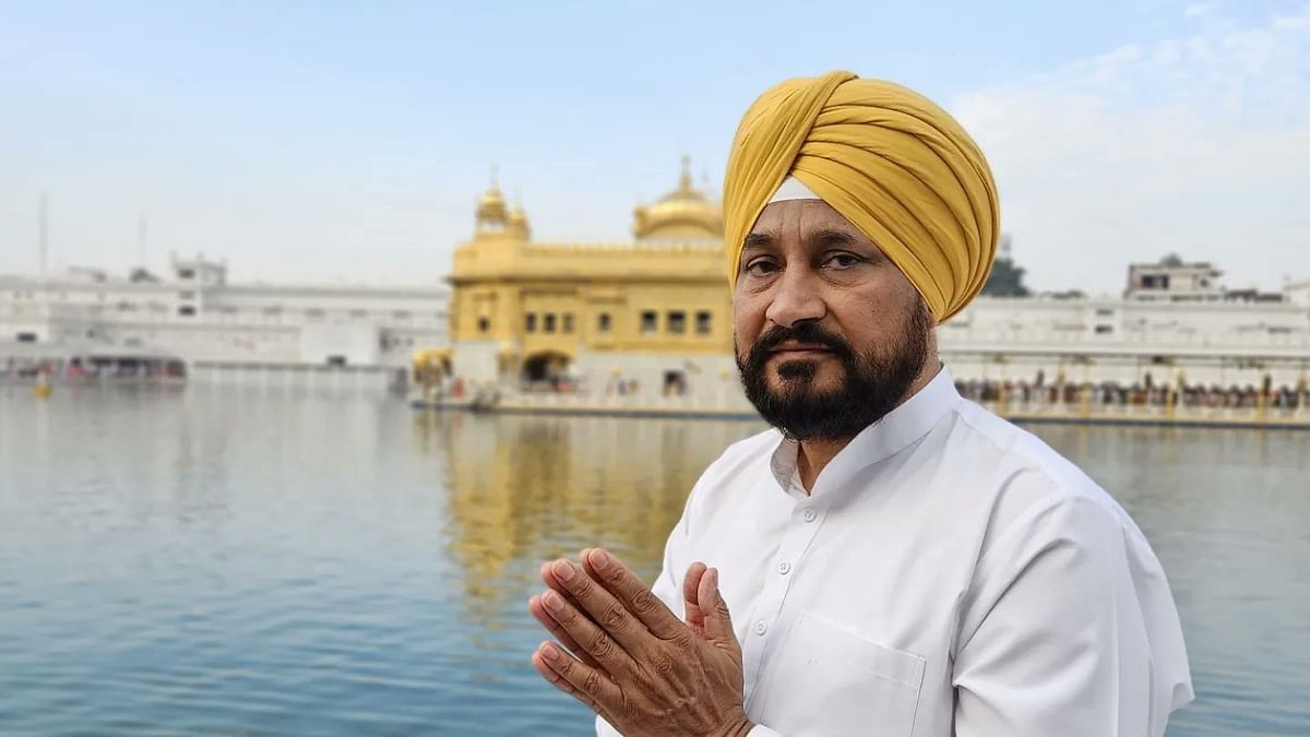 Former Punjab CM and Congress candidate from Jalandhar Channi offers prayers at Golden Temple