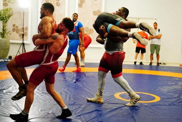 Cuban Greco-Roman wrestler Mijain Lopez trains in Varadero to go after his 5th gold in Paris Olympics