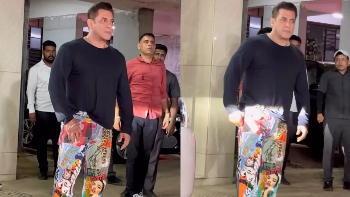 Late in the evening, Salman Khan was seen gracing Sohail Khan's eid party. He made heads turn with his multicoloured pants which he paired with a black T-shirt.