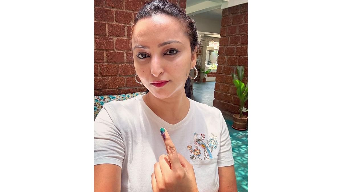 Actress Meghana Gaonkar also took to her social media account to share a picture showing her inked finger.