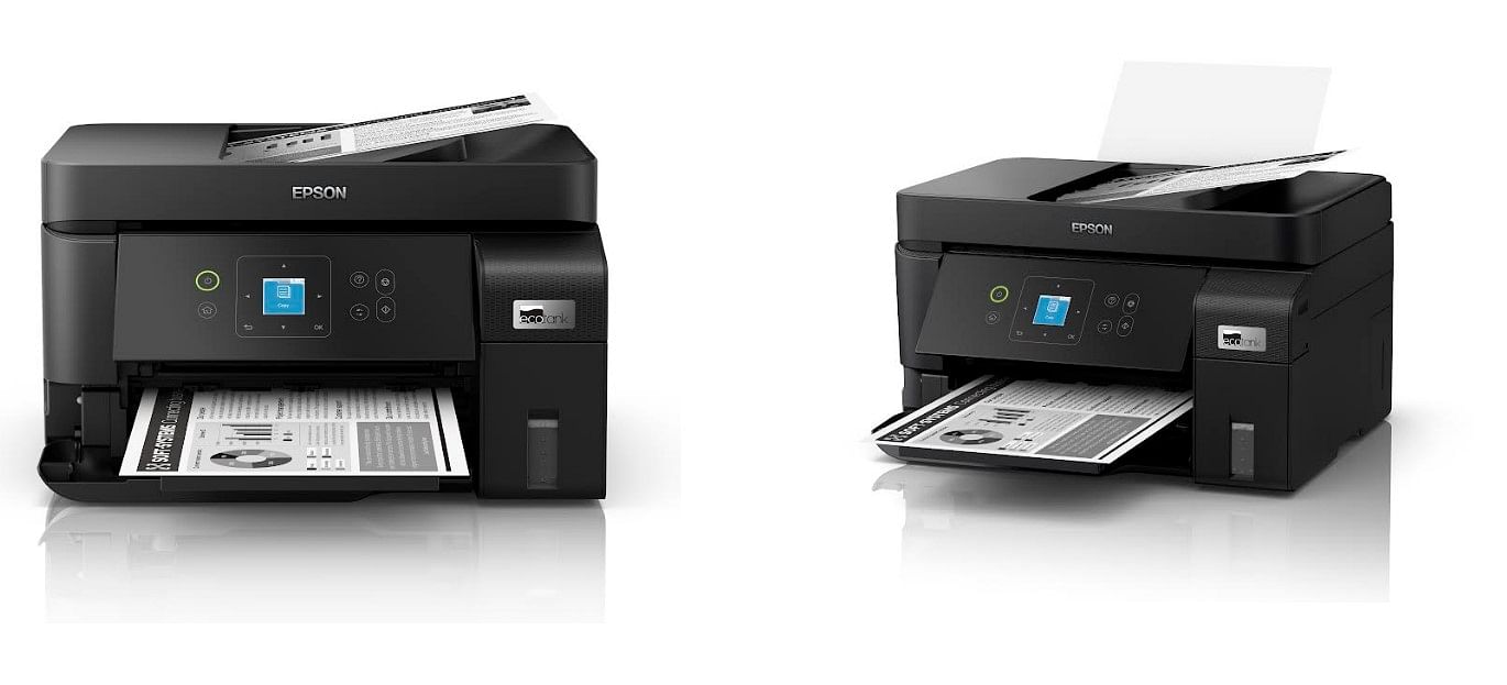 Epson EcoTank M1050 (left) and M2050 Monochrome Eco Tank Printer (right).