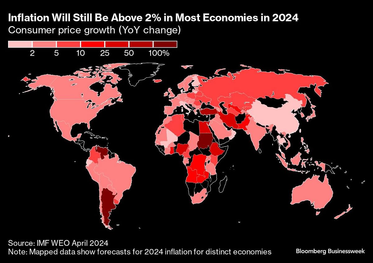 Inflation will still be above 2% in most economies in 2024.