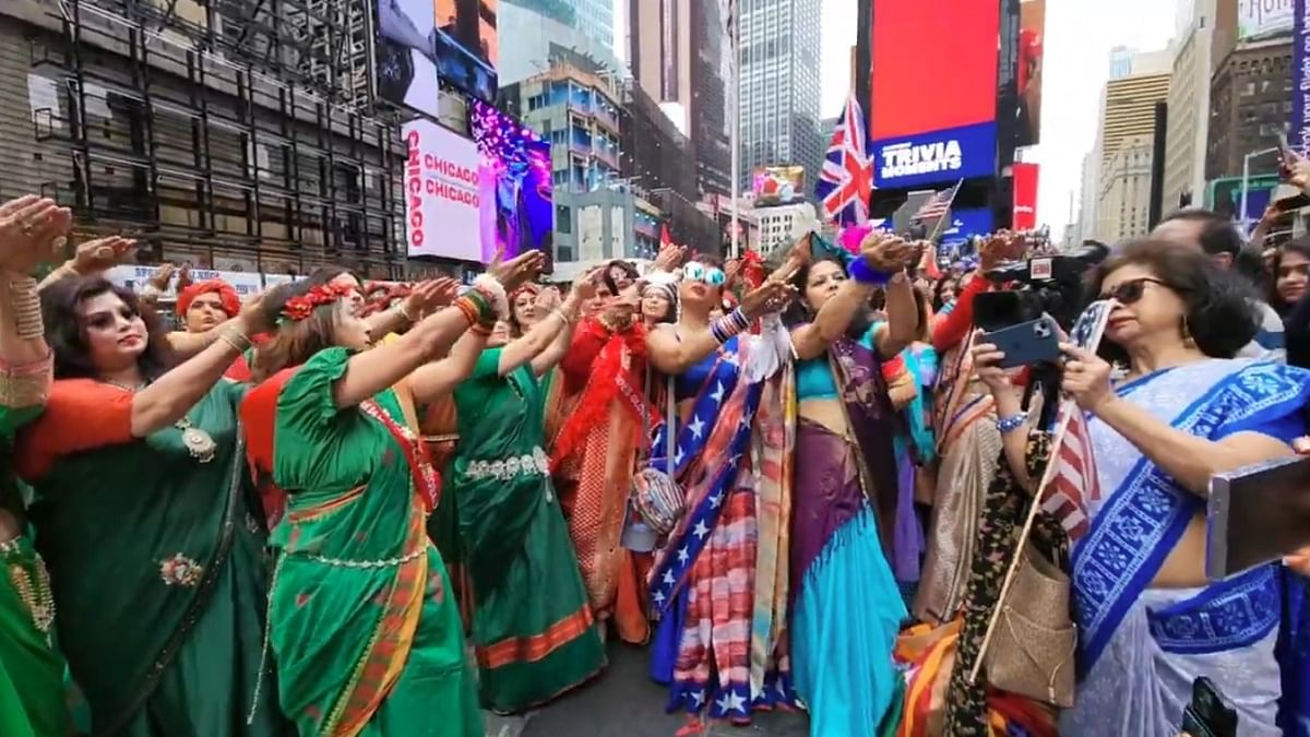 Saree's tradition, elegance celebrated in heart of NYC's Times Square at special global event