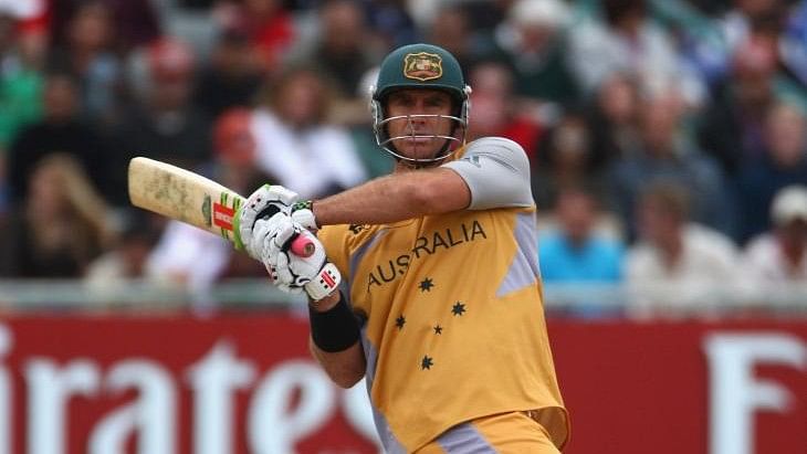 Matthew Hayden in action against England during the inaugural ICC T20 World Cup