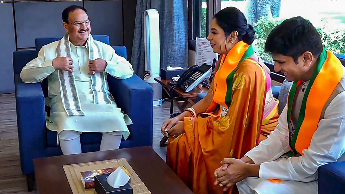  Rupali Ganguly also met BJP National President JP Nadda after her induction, amid Lok Sabha elections, in New Delhi.