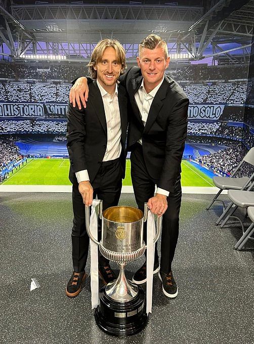 Kroos with Modric after winning the Copa Del Rey. 