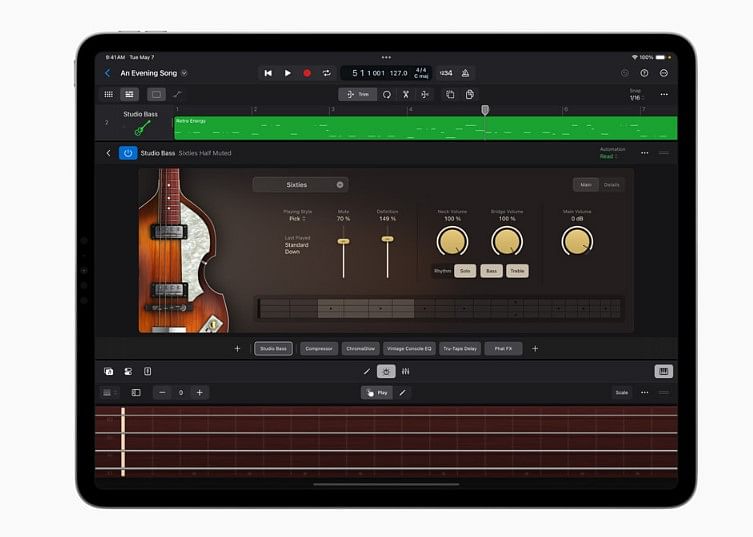 The Virtual Bass Player feature on Logic Pro app